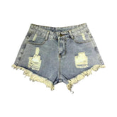 Y2k Distressed Jeansshorts für Damen